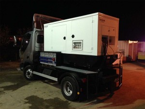 Silent truck generator on a TV set